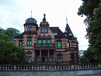  An interesting house along the Rhine promenade.  Curious colored light coming out of the second floor!