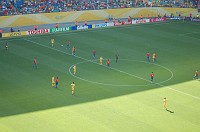  The final whistle and our first World Cup Soccer game was finished.  Spain 4, Ukraine 0.